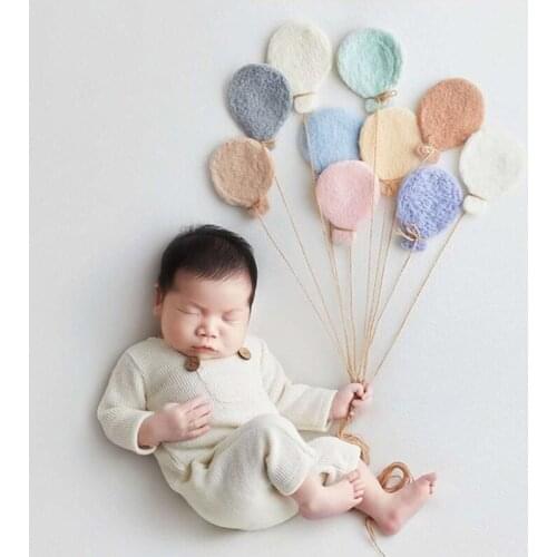 Baby Newborn Photography Props Wool Felt Clouds Sheep Balloons Infant Photo Shooting Decorations Accessories