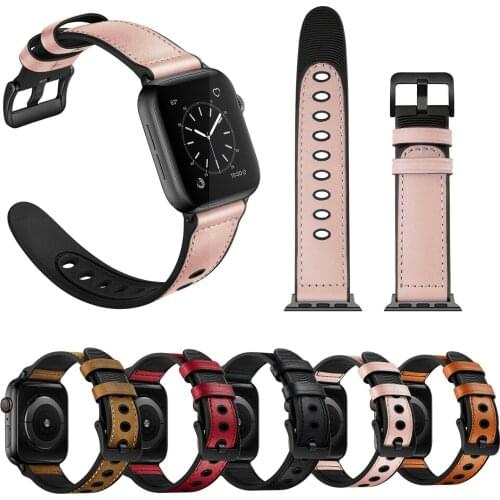 Silicone Leather Watch Strap For Apple Watch Band 38/40mm 42/44mm Replace Wristband For iWatch Series 6 5 4 3 2 1 Watchbands