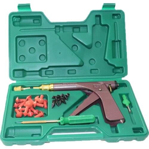 1 SET Vacuum Tire Repair Gun Kit Motorcycle Electric Bicycle Vacuum Tire Repair Tools Puncture Plug Repair Block Air Leaking kit