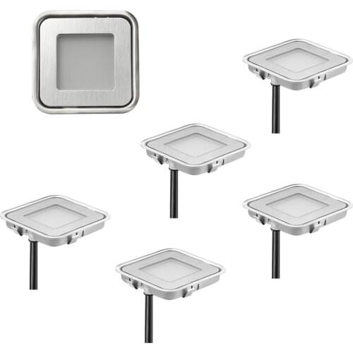 Wateproof IP67 12V Square LED Deck Light SMD3350 LED Stainless Steel Patio Lamp For LED Underground Lighting