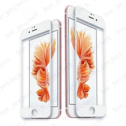 3D Curved Edge Full Cover Mobile Phone Tempered Glass Front For iPhone 7 plus 7 6s 6 plus phone with retail package 50pcs/lot