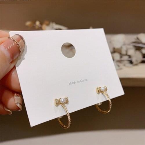 2020 New Fashion Hot Sale Womens Earrings Romantic Bowknot Pearl Ear Stud Earrings for Women Korean Gifts Jewelry Wholesale
