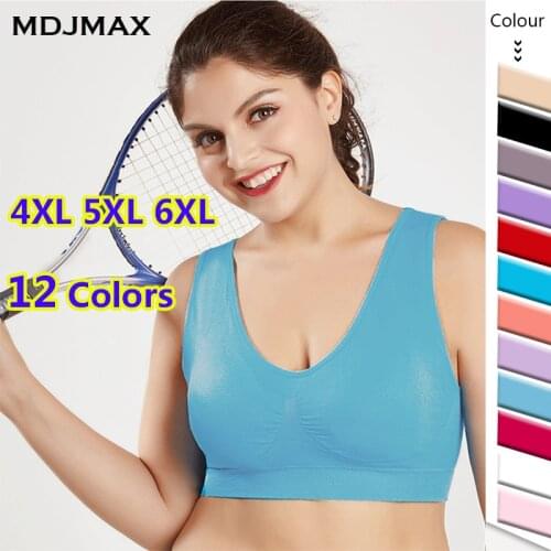 Large Size Top Womens Bra 2021 Bh Comfort Sport Big Saze Bralette Push Up Bra 5xl 6xl Female Plus Size Seamless Brassiere