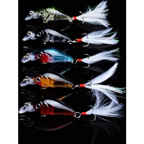 1Pcs Spinner Minnow Chubby Lure Floating Deep Diving Crankbait Fishing Lures 4g/4.5cm Lifelike Wobblers With 10# Hooks
