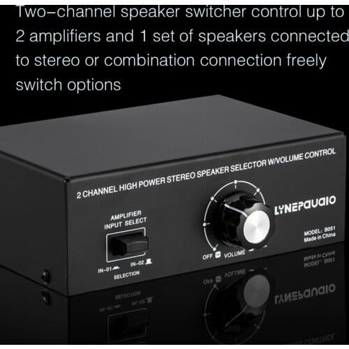 2 Input 1 Output Speaker Selector Switch Box Amplifier Speakers for Audio