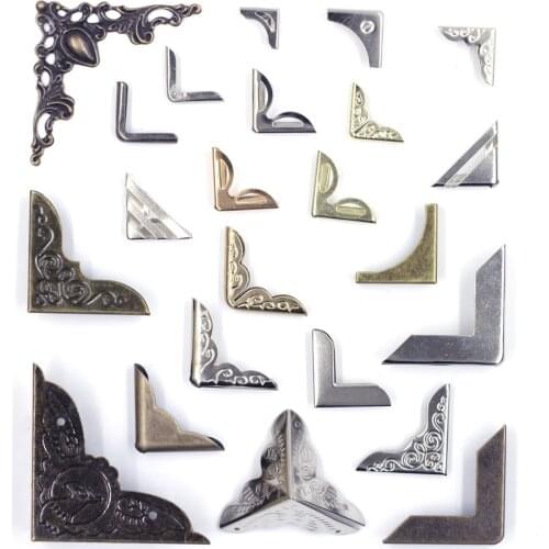 20Pcs Metal Corner Protectors Bronze/Silver/Gold Book Photo Albums Menus Scrapbooking Folders Jewelry DIY Finding