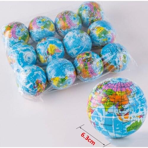 6.3mm Stress Ball PU Balls Antistress Globe 12 Balls Soft Toys for Children