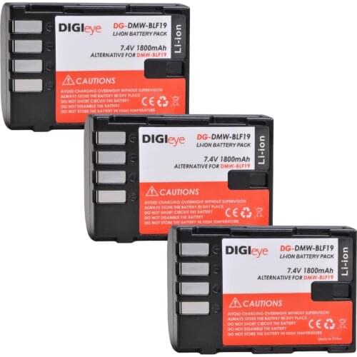 3pcs1800mAh DMW-BLF19 BLF19E BLF19PP Battery for Panasonic Lumix DC-G9 DMC-GH5 GH3 DMC-GH3H GH4 GH4H DC-GH5S