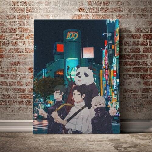 Maki Yuta Toge Panda Jujutsu Kaisen Anime Decoration Prints Home Decor Canvas Dorm Living Room Bedroom Painting Wall Art Poster