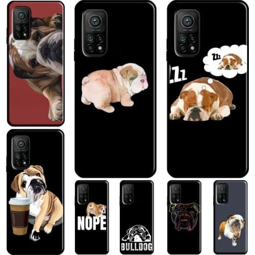 Lazy english bulldog cute dog Case For POCO X3 Pro F3 F2 F1 M3 Cover For Xiaomi Mi 11 Note 10 Lite Mi 10T Pro 11 Ultra