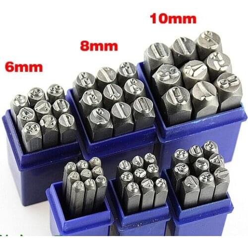 Diy FREE SHIPPINJG handmade alloy steel metal number punch stamping set cipher number stamping punch