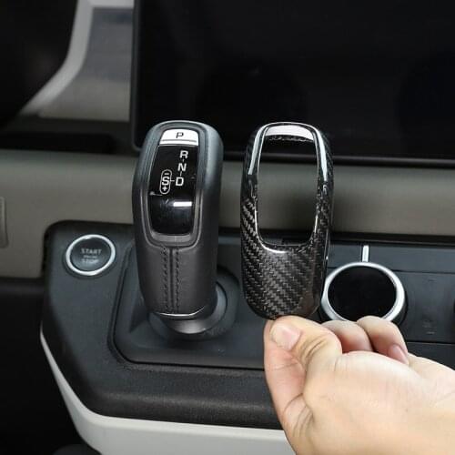 For 2020-2021 Land Rover Defender 90 110 Real Carbon Fiber Shift Head Protective Cover Decorative Stickers Interior Accessories