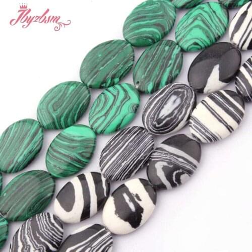 13x18mm Smooth Oval Beads Manmade Malachite Stone Beads For DIY Necklace Bracelet Earring Jewelry Making Loose 15" Free Shipping