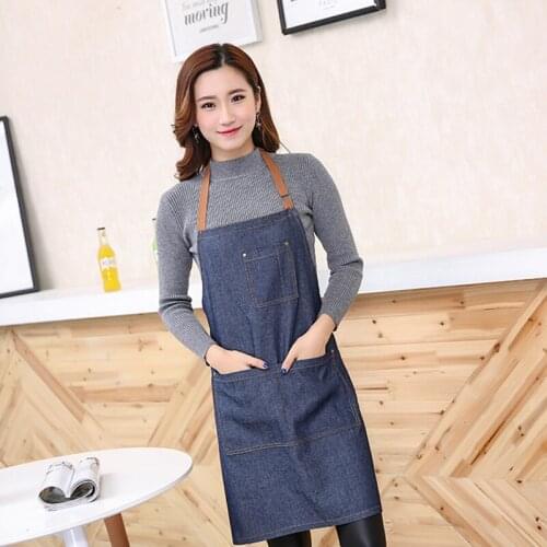 SenYue Hot kitchen Denim work Apron unisex for cooking apron for Woman man Cowboy Antifouling Chef Cooking pinafore Tablier