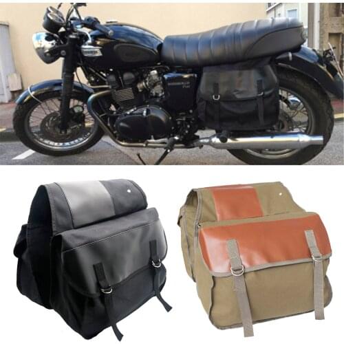 Canvas Universal Motorcycle Bike Rear Tail Bags Equine BackPack Motorcycle Saddlebags For Harley Sportster For Hon.da/Su.zuki