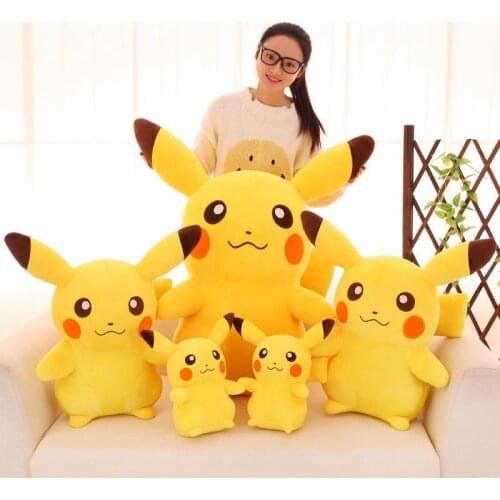 10-65cm Smile Pikachu Animal Dolls Plush Toys, Kawaii Cartoon Pikachu Soft Big Dolls Toys For Kids Girls Birthday Christmas Gift