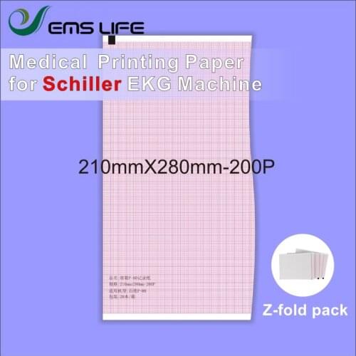 Medical printing paper compatible for patient monitor EKG machine 210*280-200P Z-folding 5pcs packing