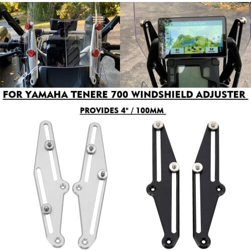 Motorcycle accessories silver black windshield bracket For YAMAHA TENERE 700 T700 T 700 windshield adjuster tenere 700 T7 2020
