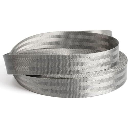 Silver Grey 1-2 inch High Tenacity Nylon Seat Belt Webbing Fabric Racing Car Seat Safety Belts Harness Webbing Straps Bias Tape