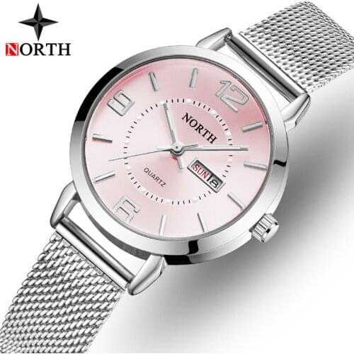NORTH Luxury Brand Women Watches Casual Quartz Watch Women Fashion Stainless Steel Simple Lady Business Watches Relogio Feminino