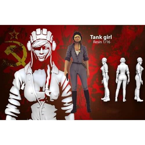 New Unassembled 1/16 120mm FANTASY MODEL TANK GIRL standing soldier Resin Kit DIY Toys Unpainted kits