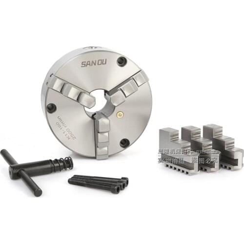 For Russian 3 inch 3 Jaw Chuck Self-Centering K11 110 110mm chuck with Wrench and Screws Hardened Steel