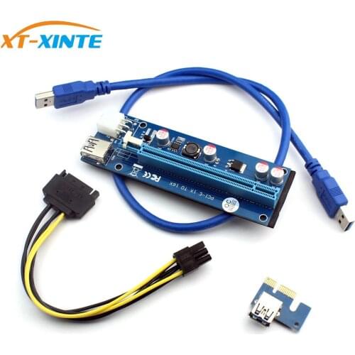 Pci-e Riser Card 1x To 16x GPU Usb 3.0 Extender Pci Express Riser X1 X16 Card Adapter SATA Power Cable For Miner BTC Mining