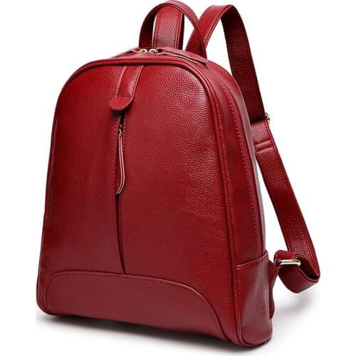 Hot Womens backpack 2020 new multifunctional waterproof Pu large capacity Backpack Solid Zip Fashion Casual Backpack