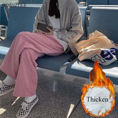 Casual Pants Corduroy Loose Full Length Wide-leg Trousers New Fashion Korean Style Students All-match Spring Streetwear Bottoms