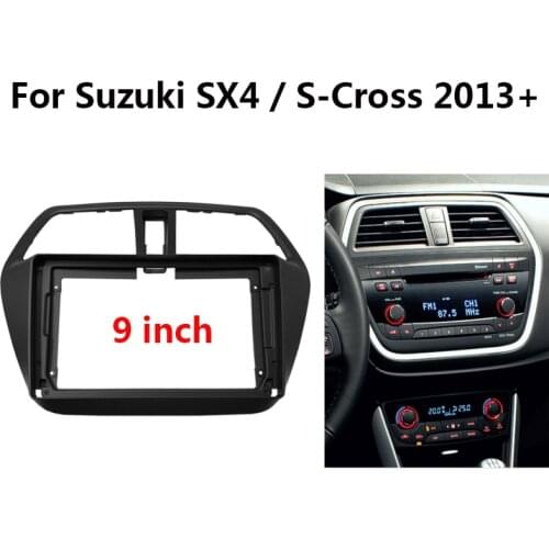 9 Inch 2 Din Car Radio Fascia For Suzuki SX4 / S-Cross 2013+ Auto Stereo CD/DVD Dash Frame Kit Mount Trim Plastic Panel