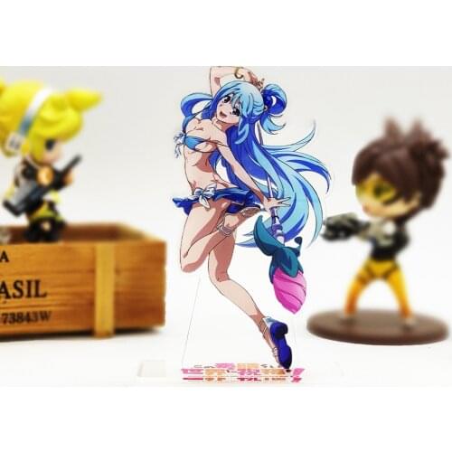 KonoSuba Sexy Bikini Aqua acrylic stand figure model double-side plate holder cake topper anime cool games