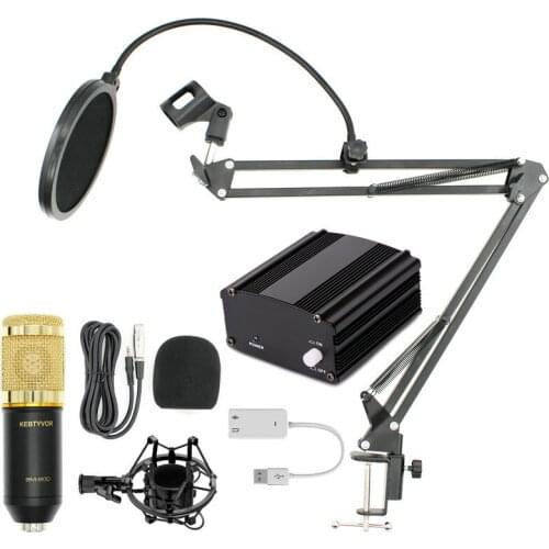 Professional Condenser Microphone for computer bm 800 Audio Studio Vocal Recording Mic + Microphone stand +Pop Filter