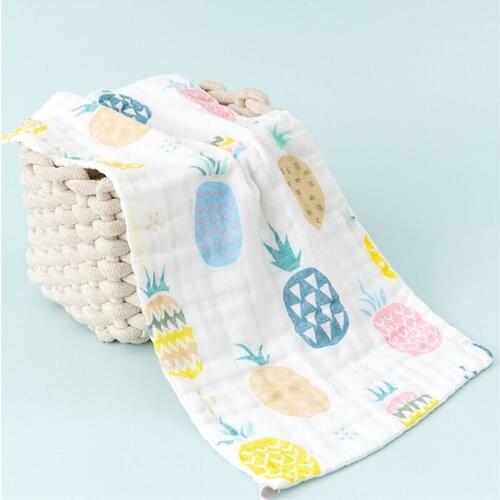 Cute Print Baby Towels Six Layers Of Gauze Cartoon Handkerchief Child Saliva Towel Toddler Bibs Feeding Bibs