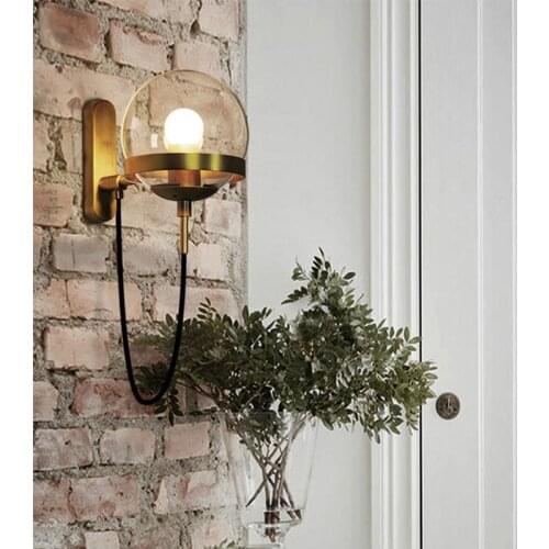 Nordic Wall lamps Modern sconce wall light fixture Stairway LED Light In Post-modern Rustic Antique Edison Glass Spherical Shape