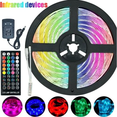 Infrared Control LED Strip Lamp luces RGB 5050 SMD 2835 Waterproof Flexible Ribbon DC12V 5M 10M 15M 20M Living Room Decoration