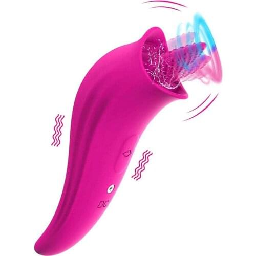 Clitoral Vibrator Tongue Licking G-spot Stimulator Vibrating Nipple Oral Sucker Female Sexual Masturbator Erotic Adult Sex Toys