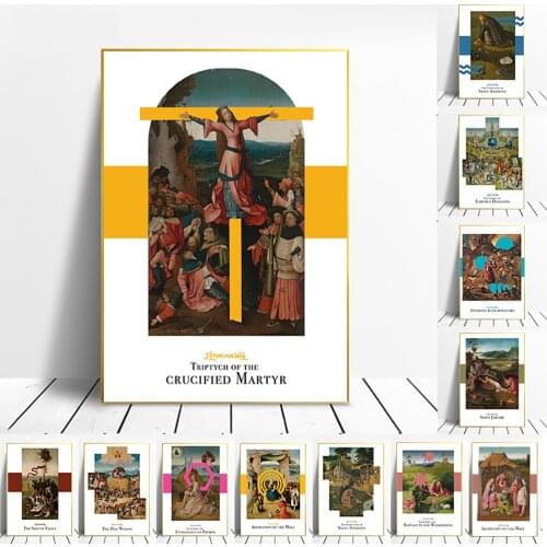 Vintage Canvas Prints Wall Art Hieronymus Bosch Famous Oil Painting The Garden of Earthly Delights Prints On Canvas Home Decor