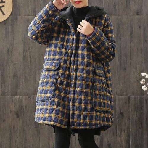 2021 Large Size Cotton Padded Clothes Medium Length Womens Autumn Winter Jackets Literature And Coats Women Art RETRO Ukraine