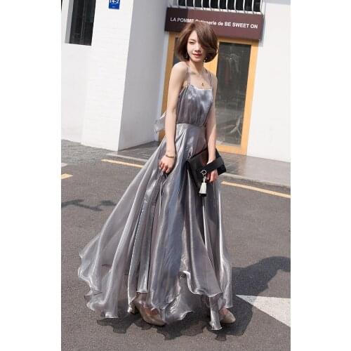 Freeship white/silver grey strap sexy back vintage long dress Renaissance Victorian dress/stage/dance/stuido performance