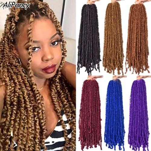18inch Spring Twist Locs Synthetic Braiding Hair Passion Twist Hair Extensions Fluffy Loks Crochet Braids For Afro Women