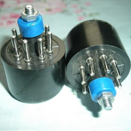 2pcs bakelite tube socket TS-8-1 seat tube socket silver foot PCB for tube amplifier