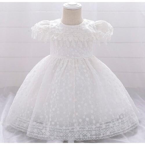 2021 White 1 2 YearBaptism Baby Girl Dress 1st Birthday Dress For Girl Ceremony Gown Party Wedding Princess Dresses Christening