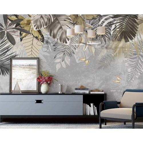 Home Customize 21 Nordic Abstract Lines Plants Tropical Plants Indoor Background Photo Wallpapers wallpapers for living roo