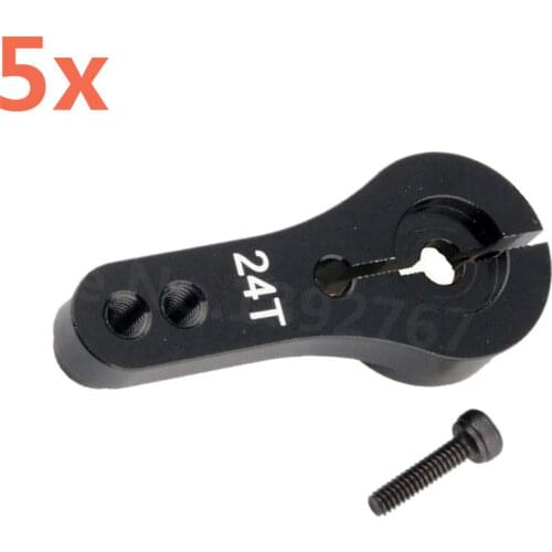 5pcs/lot CNC Aluminum Servo Motor Arm Horn 24T AL Alloy For 1/8 1/10 RC Car Torque Pro Standard Servo Dark Gray HPI Baja