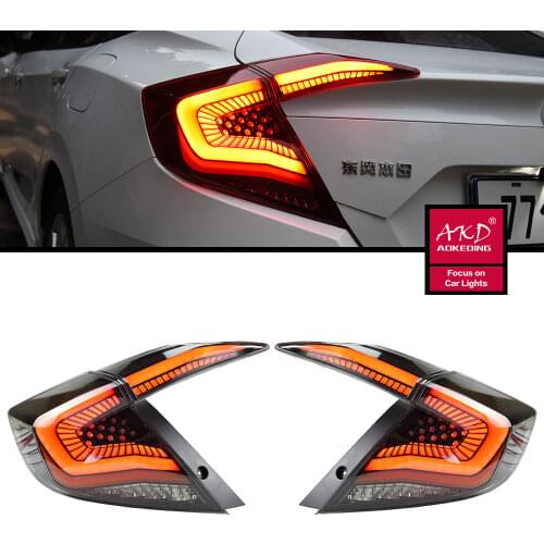 AKD car cars Tail lights For Honda Civic sedan parts 10th 2017 LED Car Tail lights Taillight Rear Lamp