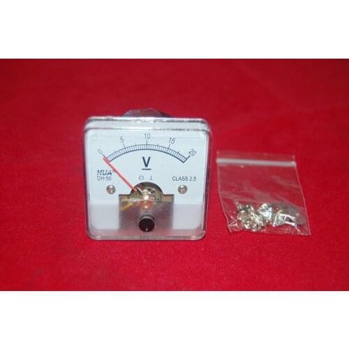 DC 0-20V Analog Voltmeter Analogue Voltage panel meter 50*50mm directly Connect