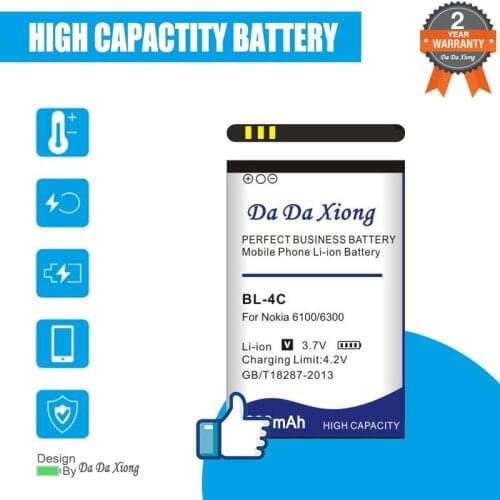 BL-4C BL 4C High Capacity 2600mAh Battery BL4C Replacement Batteries for Nokia 1202/ 1265/ 1325/ 1506/ 1508/ 1661/ 1706/ 2220s