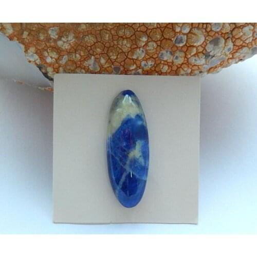 Natural Blue Sodalite Cabochon Bead,31x11x7mm,3.9g