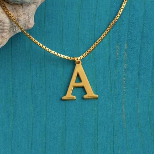 Personalized A-Z Alphabet Initial Necklaces For Women Men Jewelry Stainless Steel Box Chain Charm Custom Letter Necklace Collier