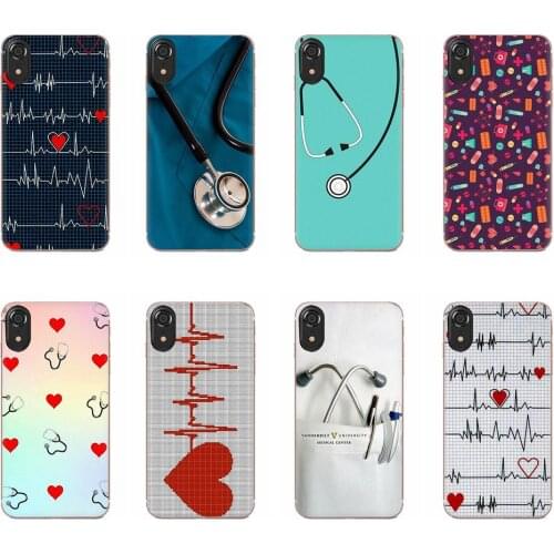 For iPhone SE2020 11 Plus Pro X XS Max XR 8 7 6S SE 4S 5 5C 5S Soft TPU Fashion Cover Case Nurse Medical Medicine Health Heart